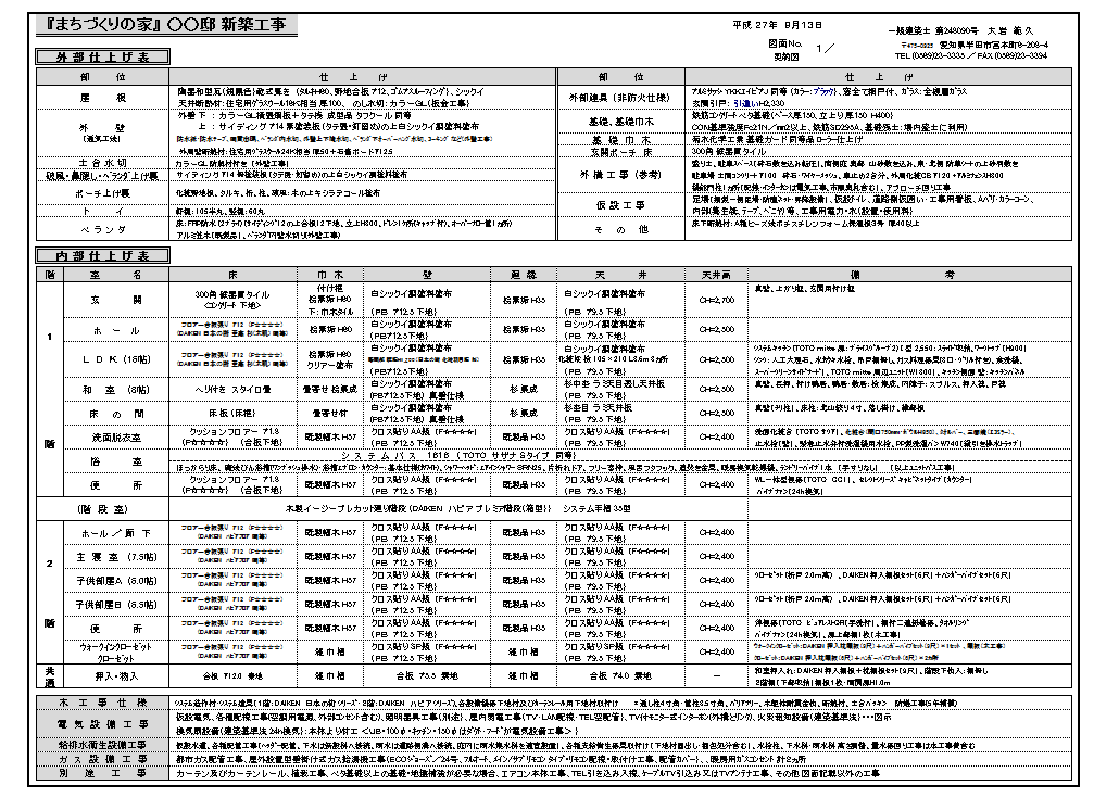 仕上げ表